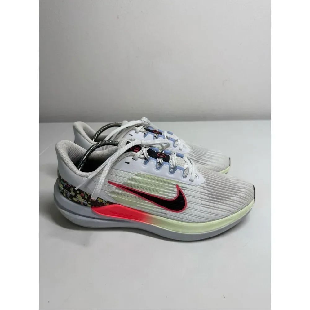 Nike AIR WINFLO 9 'CONFETTI' Women’s FD0880-100 White Hot Punch Size 10